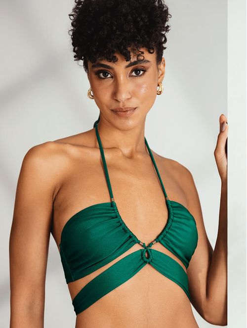 TOP BIKINI ESCOTE FRUNCIDO AJUSTABLE
