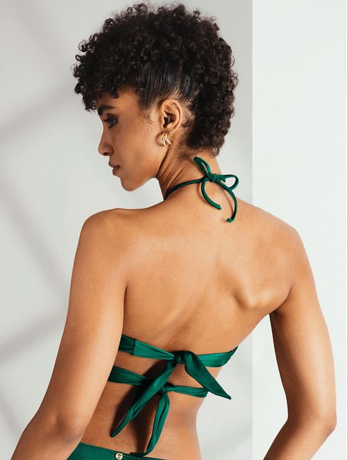 TOP BIKINI ESCOTE FRUNCIDO AJUSTABLE | Color Verde