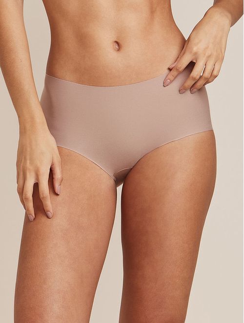 CALZÓN DE CINTURA ALTA EN MICROFIBRA NUDE | Color Beige Gamuza