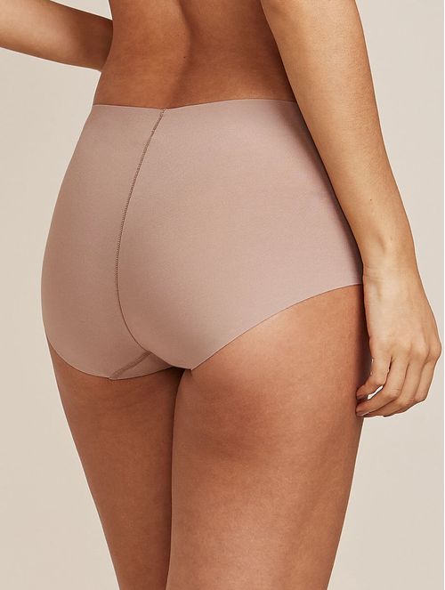 CALZÓN DE CINTURA ALTA EN MICROFIBRA NUDE | Color Beige Gamuza