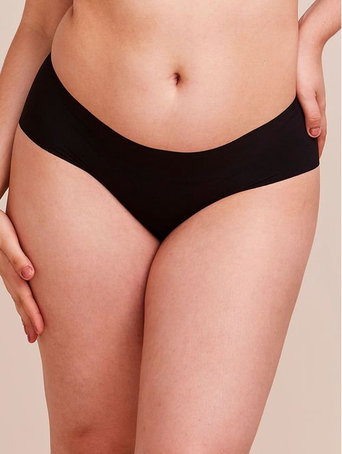 CALZÓN TANGA BRASILEÑA EN MICROFIBRA NUDE | Color Negro