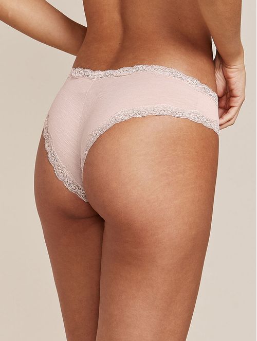 CALZÓN TANGA BRASILEÑA EN MODAL CON DETALLE DE ENCAJE